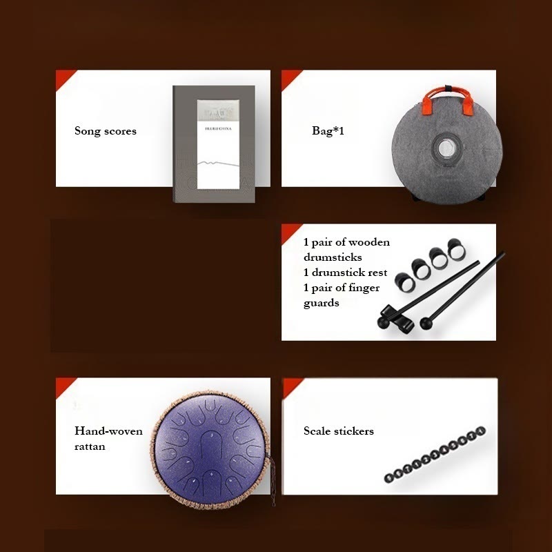 14-inch Steel Tongue Drum Meditation Kit for Mindfulness