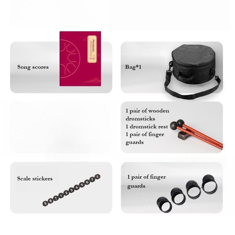 12 Inch Steel Tongue Drum 13 Note Meditation Sound Healing Kit