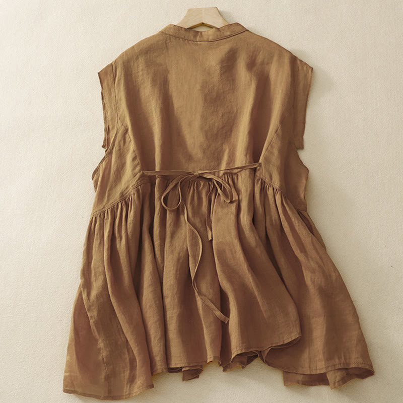 Cotton Linen Women's Spiritual Vest | Meditation Clothing