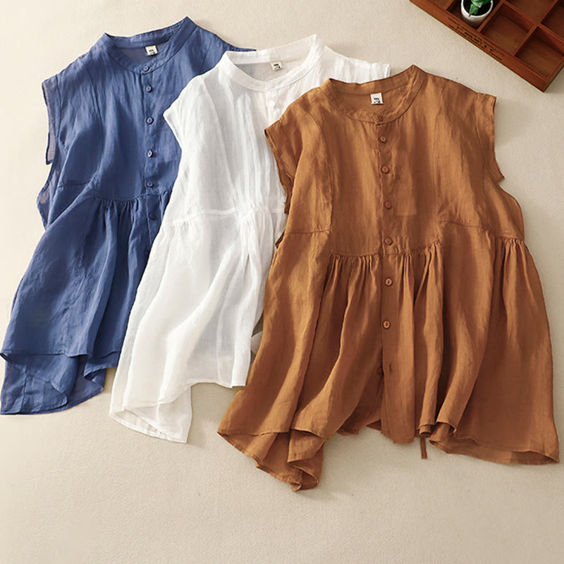 Cotton Linen Women's Spiritual Vest | Meditation Clothing