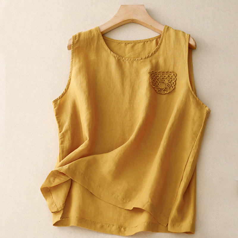 Women's Cotton Linen Vest | Boho Spiritual Clothing