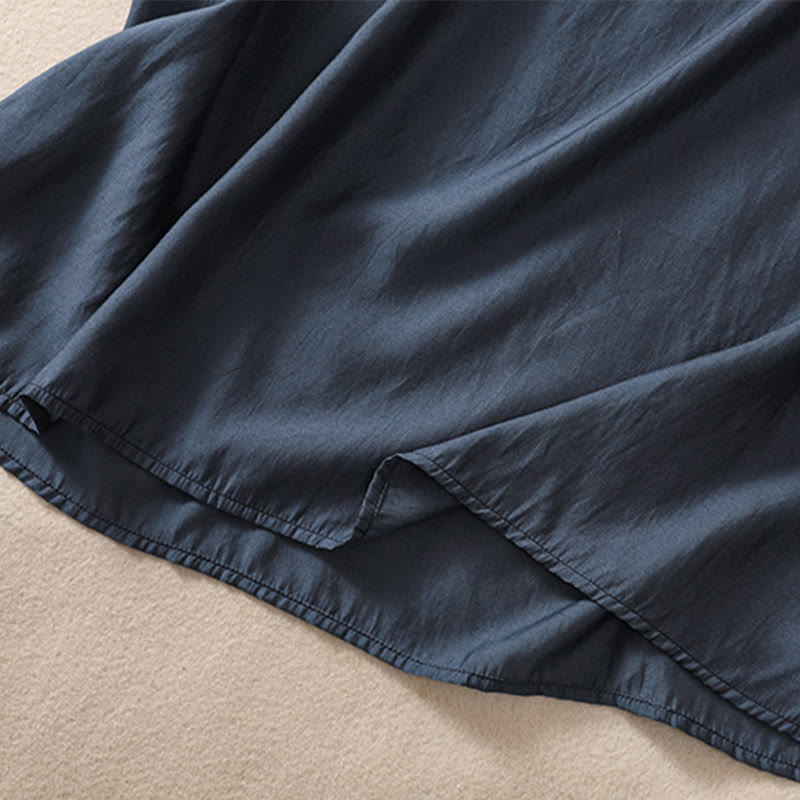 Cotton Linen Women's Embroidered Flower Vest for Spiritual Wear