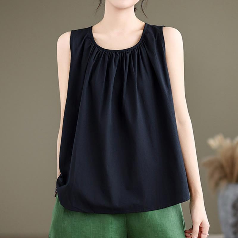 Women's Cotton Linen Vest | Spiritual Boho Meditation Top