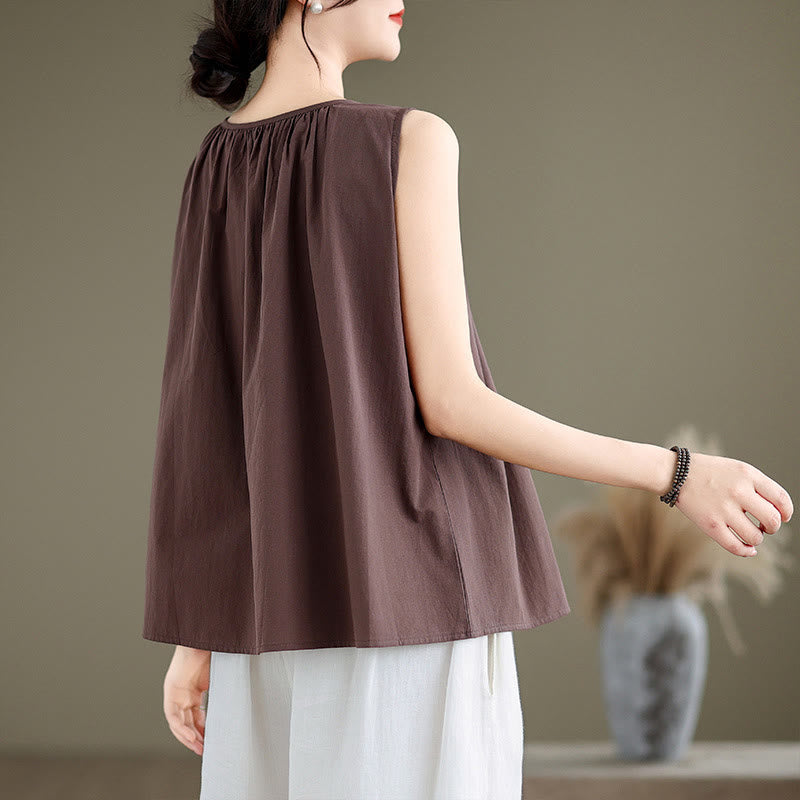 Women's Cotton Linen Vest | Spiritual Boho Meditation Top