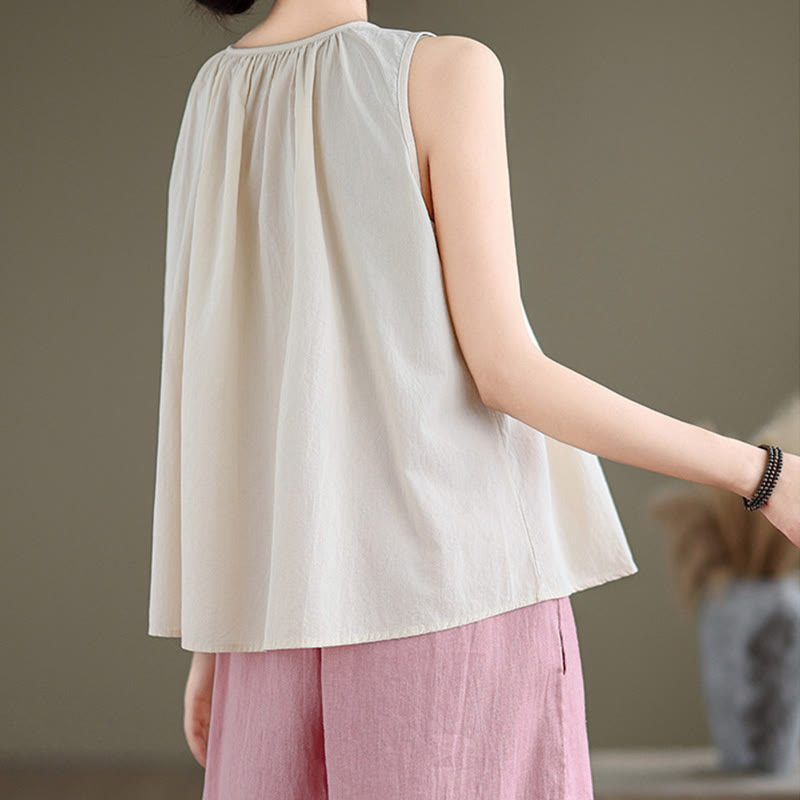 Women's Cotton Linen Vest | Spiritual Boho Meditation Top