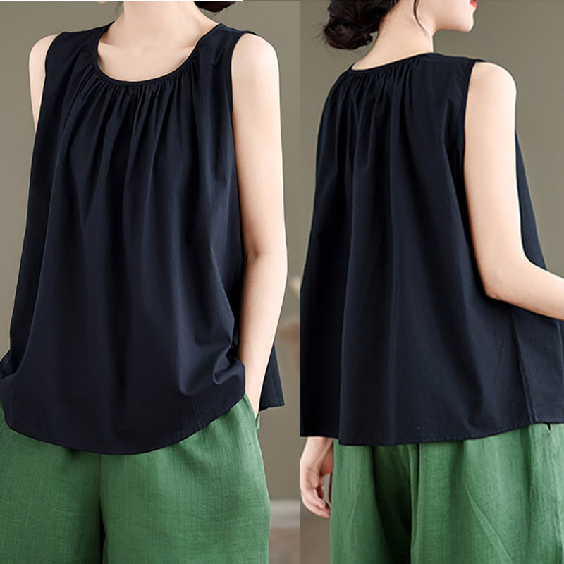 Women's Cotton Linen Vest | Spiritual Boho Meditation Top