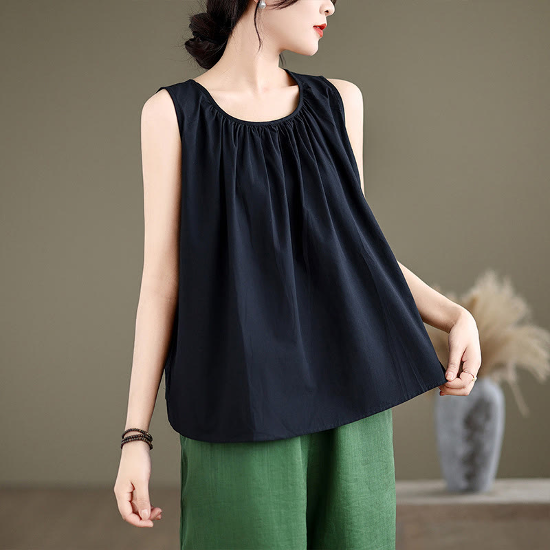 Women's Cotton Linen Vest | Spiritual Boho Meditation Top