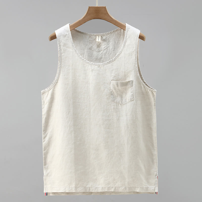 Men's Linen Vest Sleeveless Summer | Spiritual Clothing