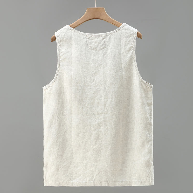 Men's Linen Vest Sleeveless Summer | Spiritual Clothing