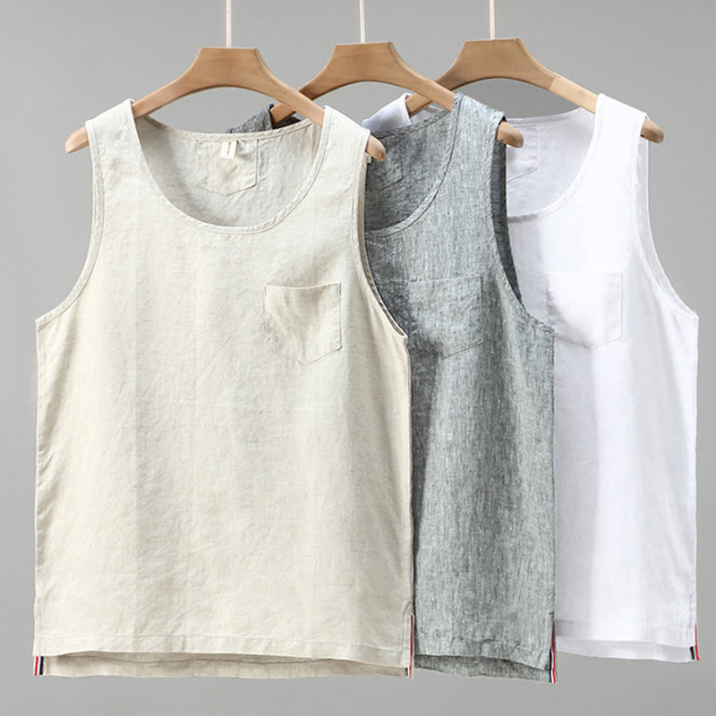 Men's Linen Vest Sleeveless Summer | Spiritual Clothing