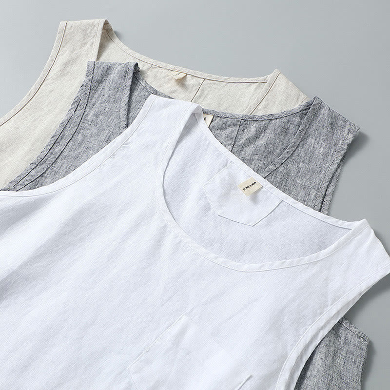 Men's Linen Vest Sleeveless Summer | Spiritual Clothing