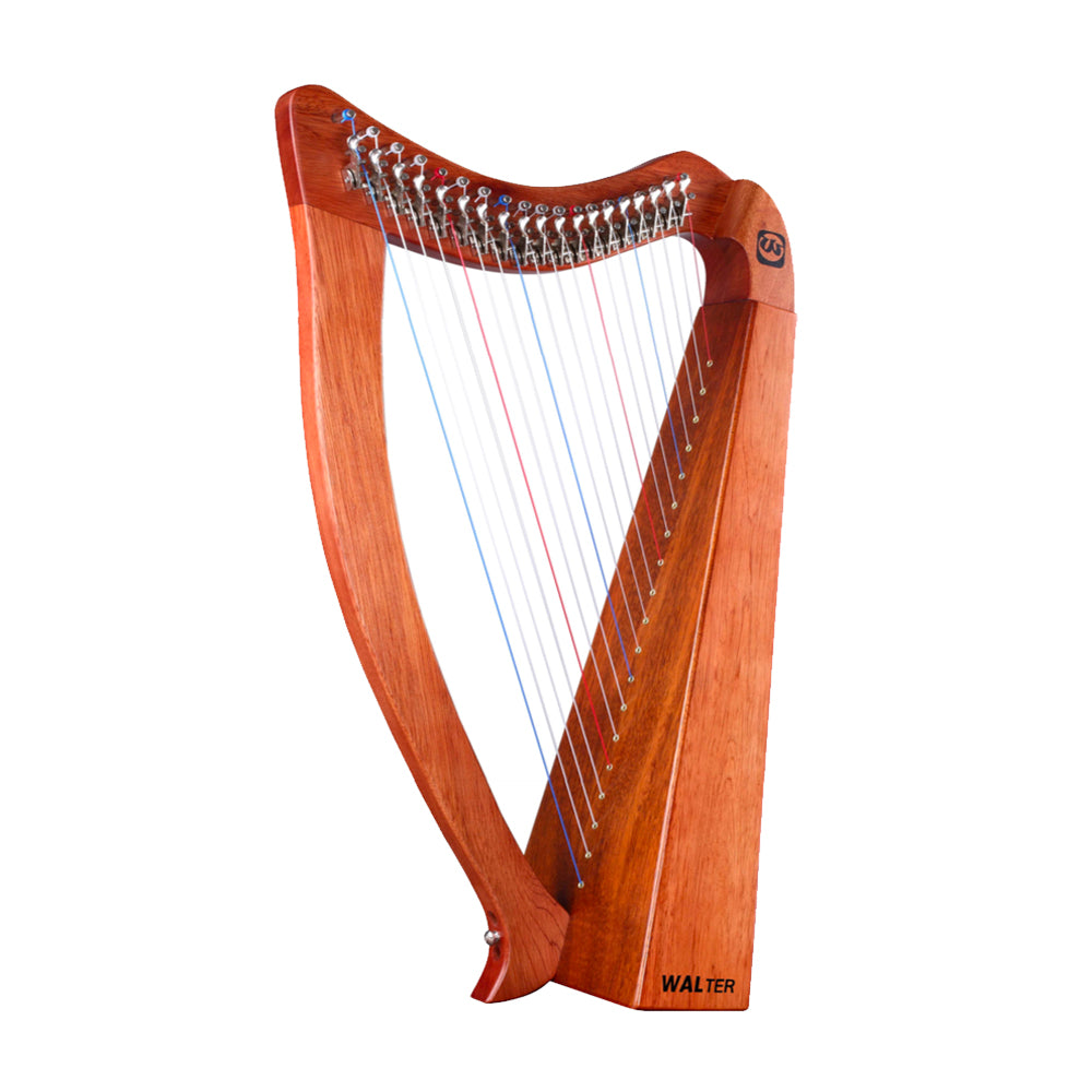 Wooden Celtic harp with vertical strings in 19-String Irish Lyre Harp with Levers