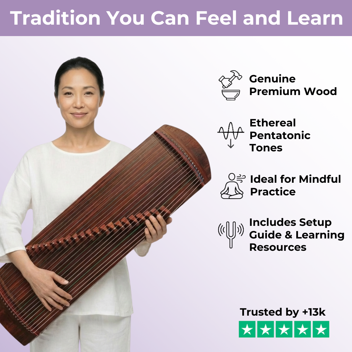 21-String Portable Guzheng Chinese Zither 古筝 Instrument