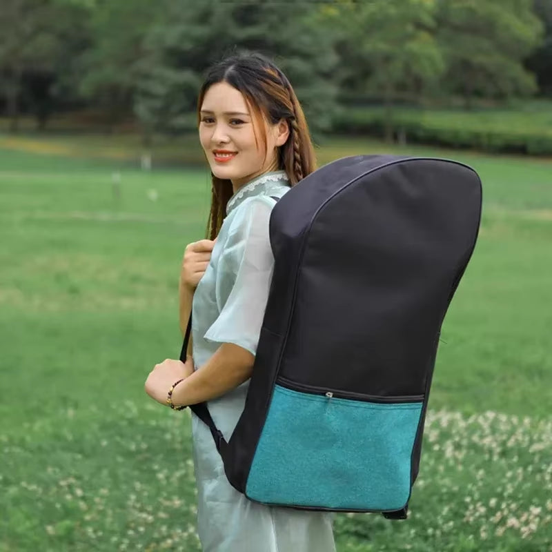 Black and teal ergonomic backpack for 21-String Portable Guzheng Chinese Zither