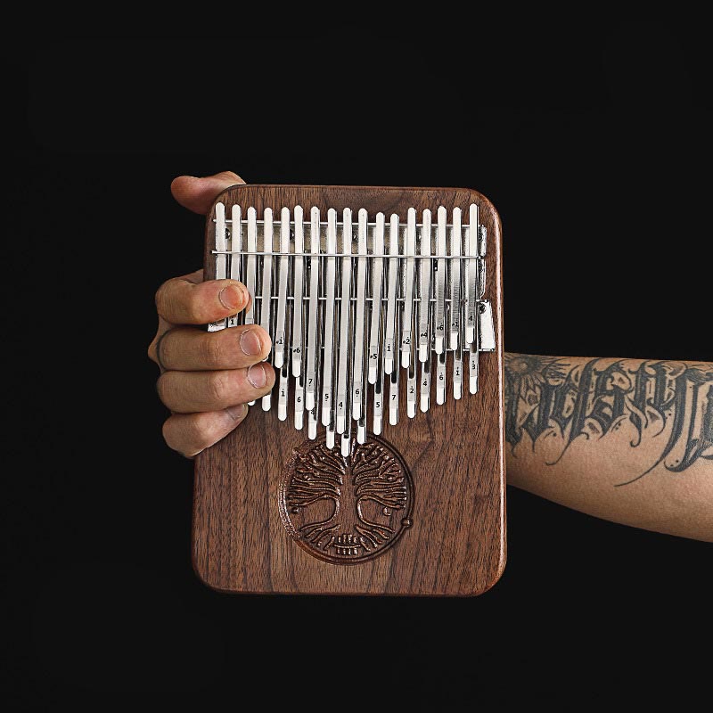 34 Key Kalimba with Tree of Life Black Walnut Design