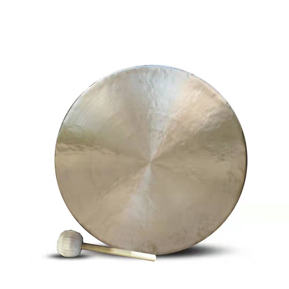 Circular metal gong with mallet for the 38 Inch Chinese Gong Instrument for Meditation
