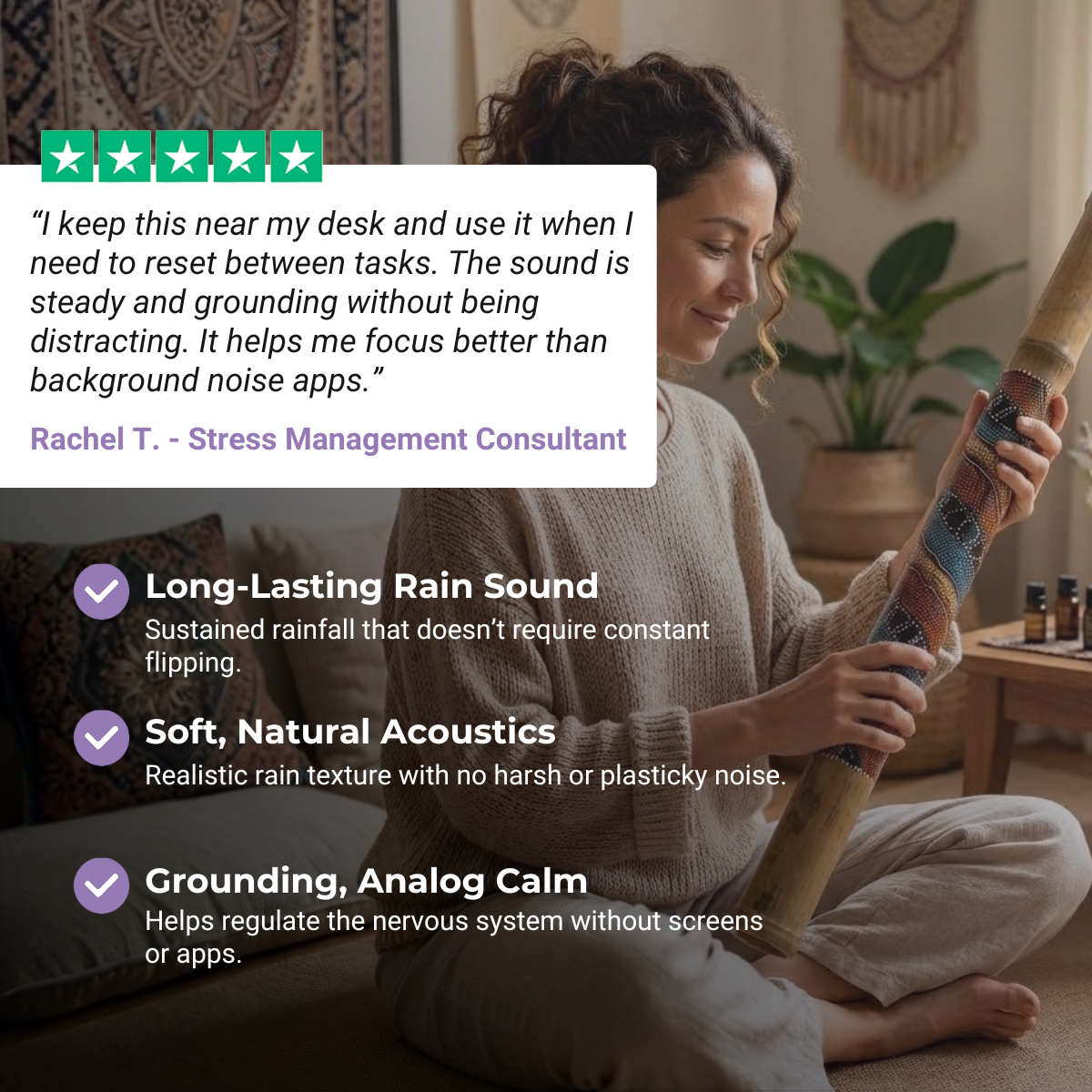 40 Inch Rainstick Instrument for Meditation and Sound Relaxation