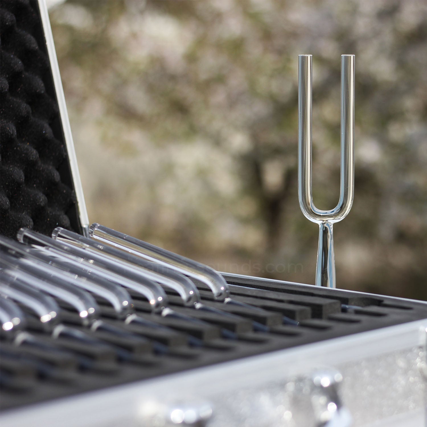 432 Hz Clear Crystal Tuning Fork Set with Box - 13pc - 10 mm