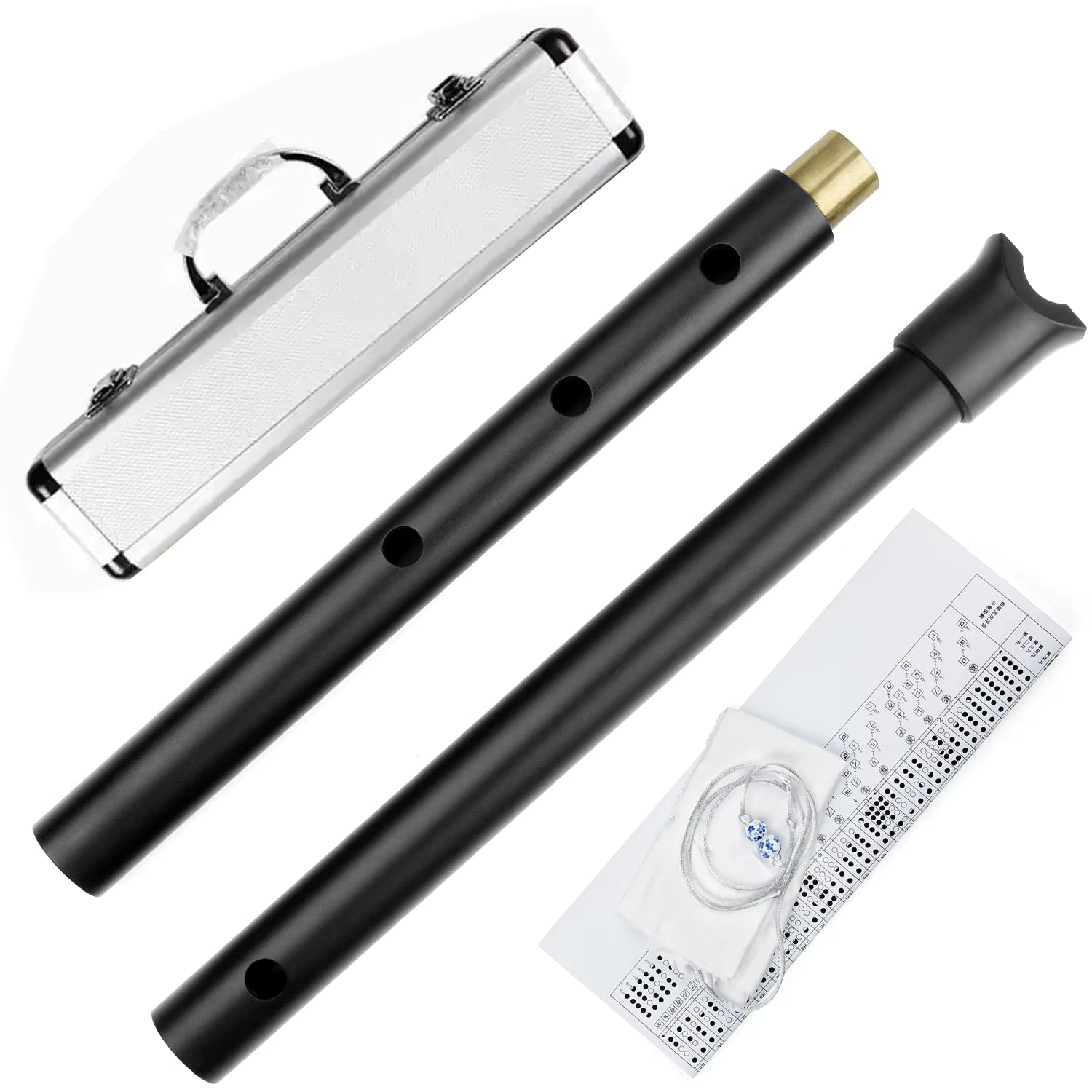 Metal Shakuhachi Musical Instruments D KEY Crack Resistant Suitable for Professionals