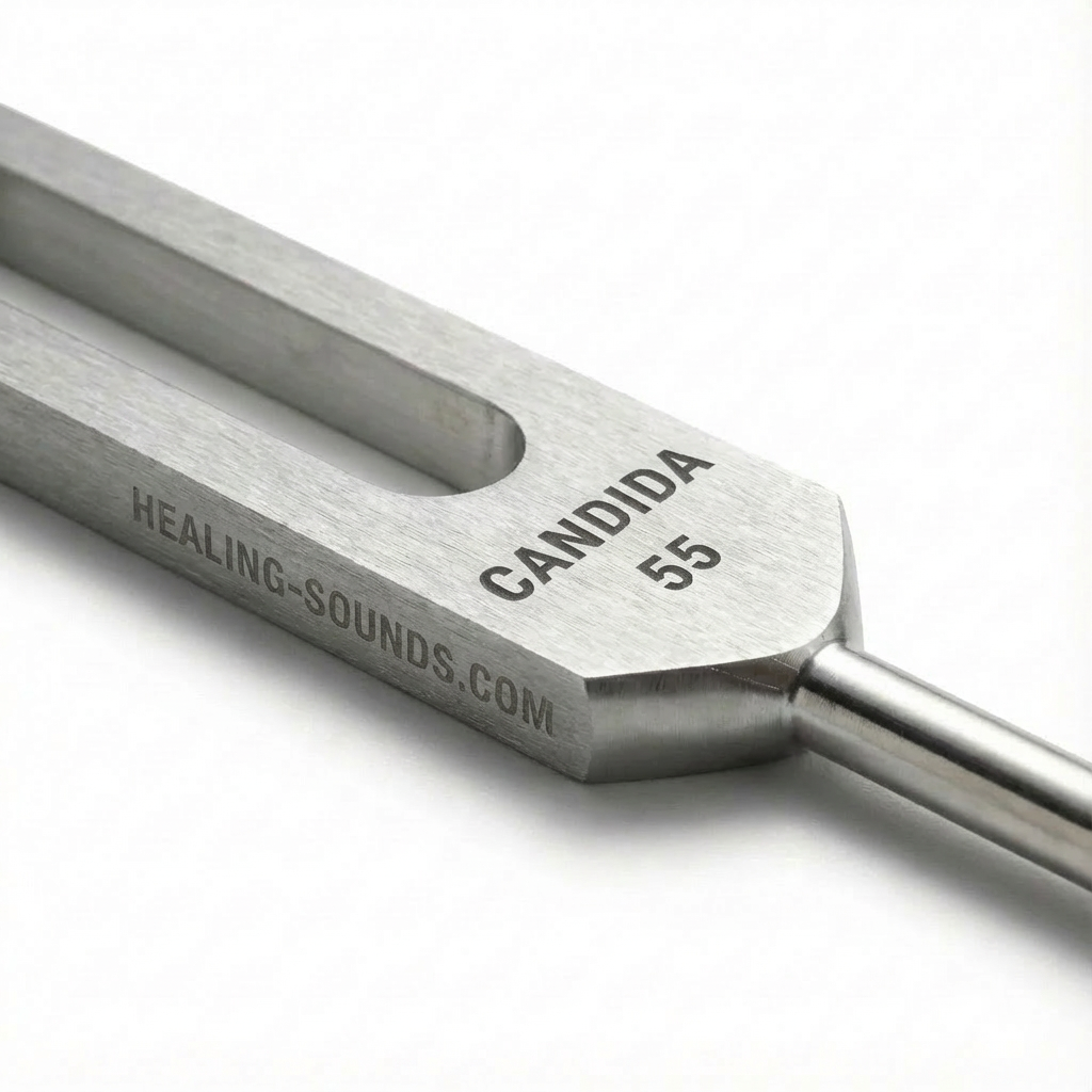 55 Hz Candida Tuning Fork Gold with Pouch