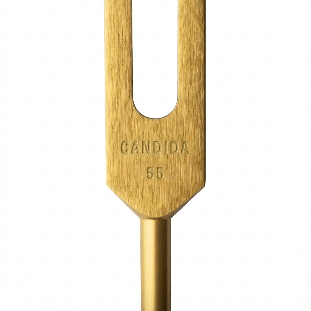 55 Hz Candida Tuning Fork Gold with Pouch