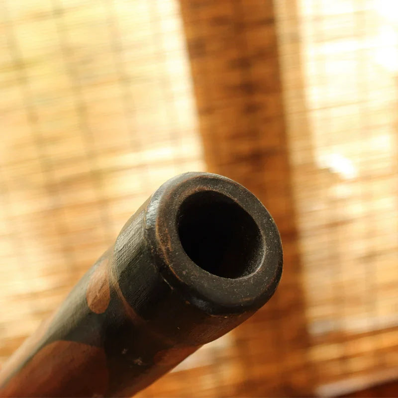 Dark hollow pipe with circular opening for 55 inch Professional Didgeridoo Instrument
