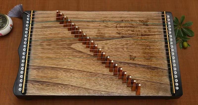 Wooden hammered dulcimer with metal tuning pins for the 60 cm Mini Guzheng Paulownia
