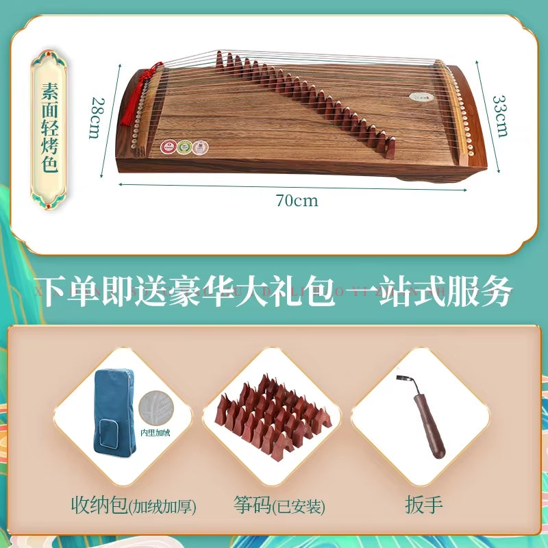 Traditional Chinese Guzheng 21 Strings Zither with Wooden Body and Metal Strings