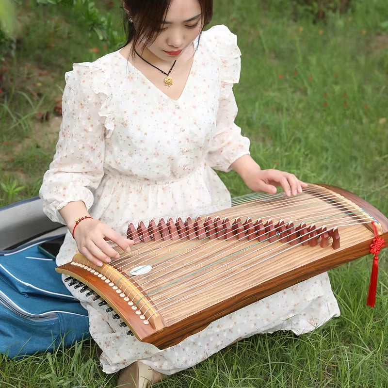 Traditional Chinese Guzheng with wooden body and 21 strings for music enthusiasts