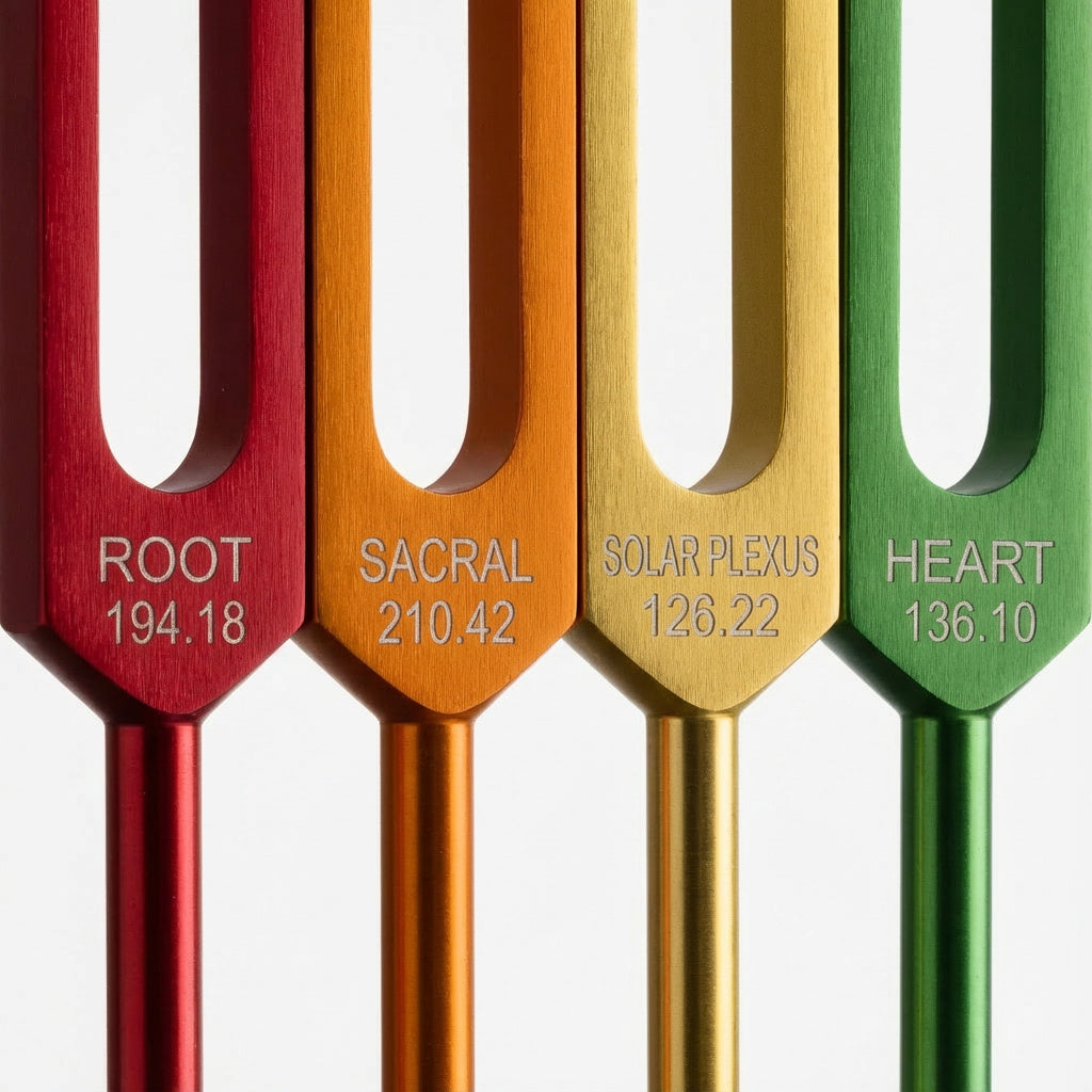 7pc Chakra Tuning Fork Set for Alignment & Sound Therapy