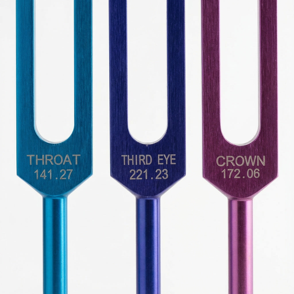 7pc Chakra Tuning Fork Set for Alignment & Sound Therapy