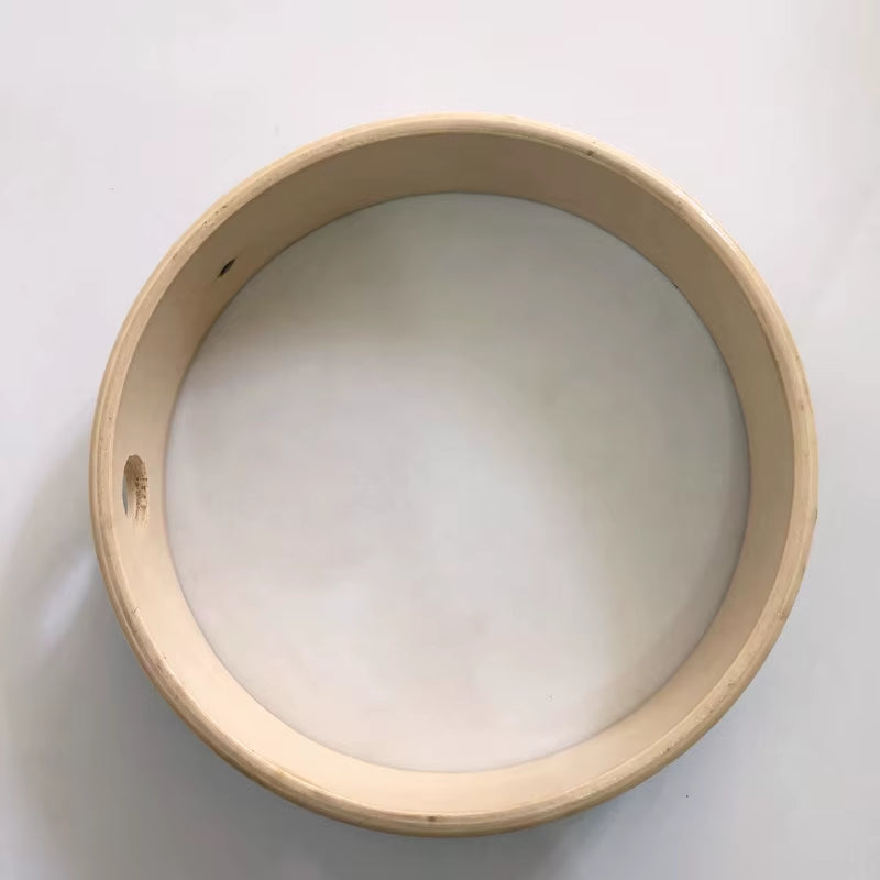 Circular cream-colored wooden frame for 8-Inch Wooden Frame Drum for Kids Music Fun
