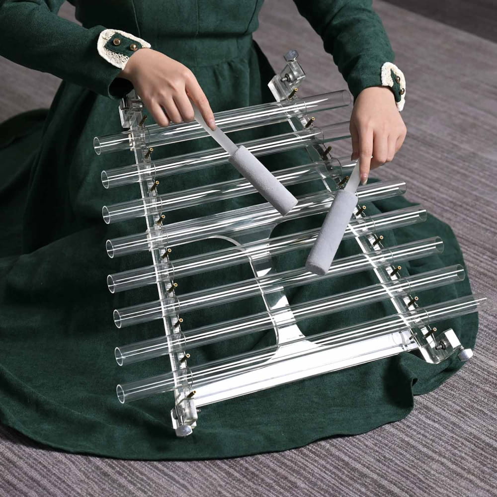 8-Note Quartz Crystal Singing Harp with Metal Frame and Mallets for Harmonious Sound