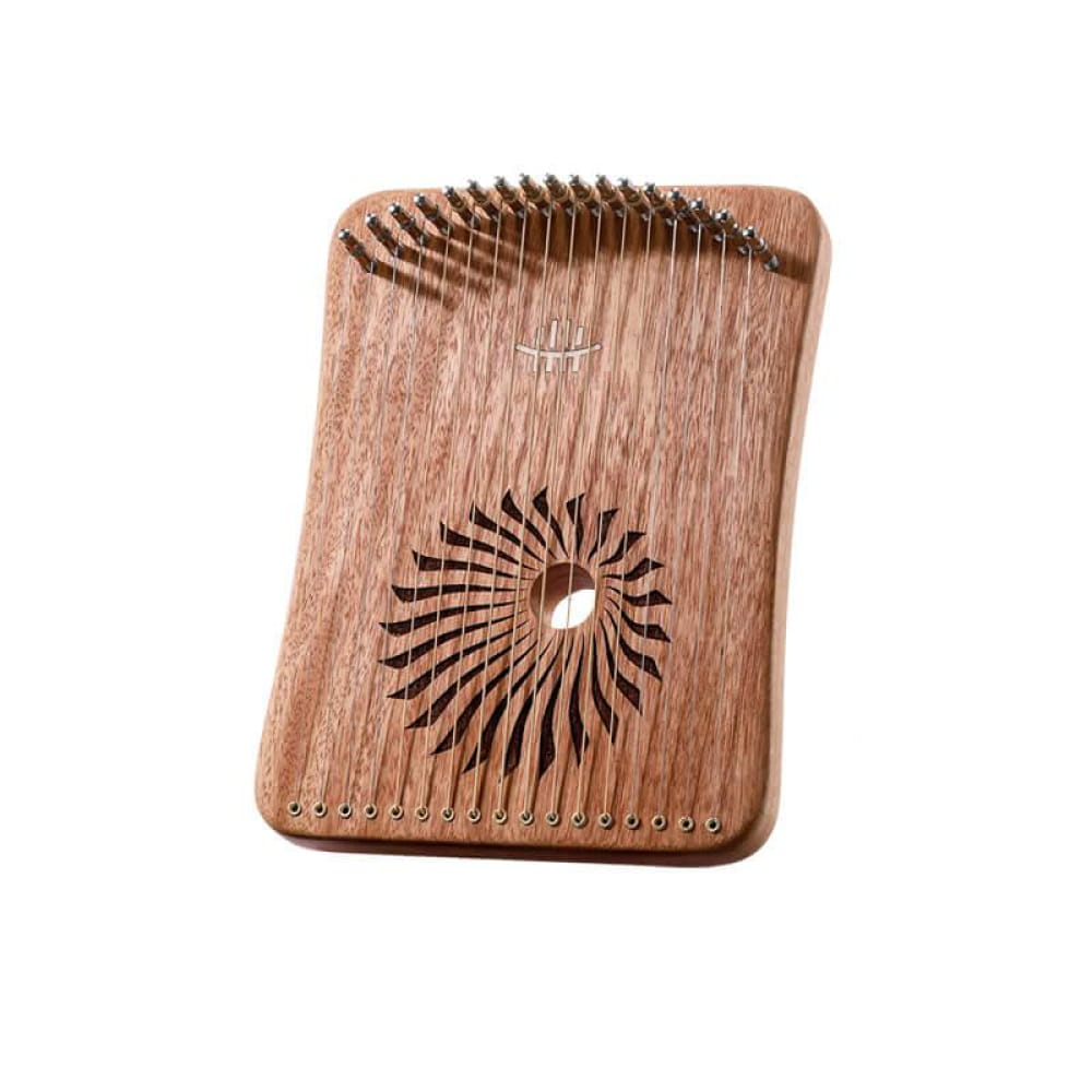 Wooden Kalimba Thumb Piano with Spiral Sound Hole for Adjustable 17/31-String Lyre Harp