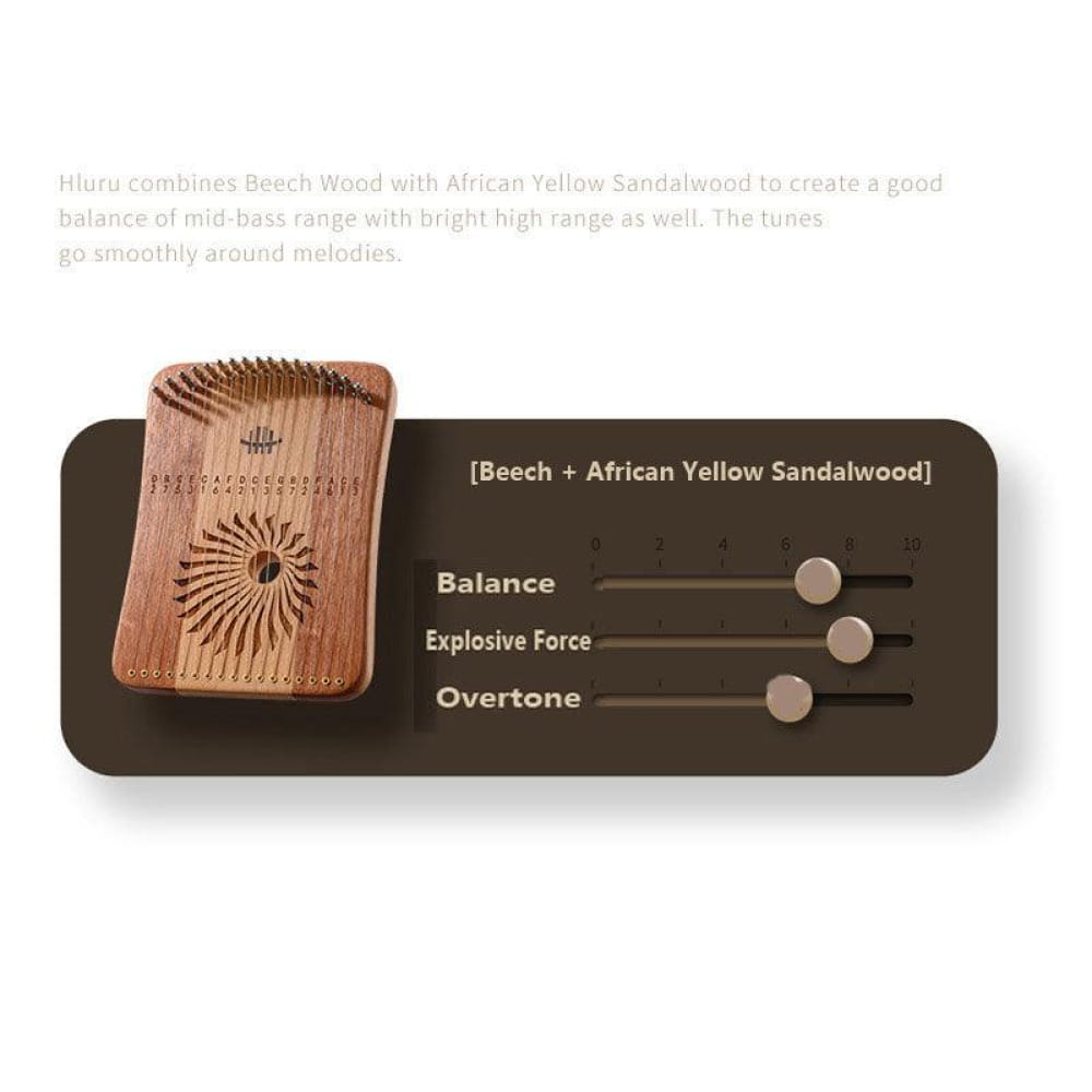 Wooden Kalimba with Adjustment Sliders for Lyre Harp in C Tone for All Ages