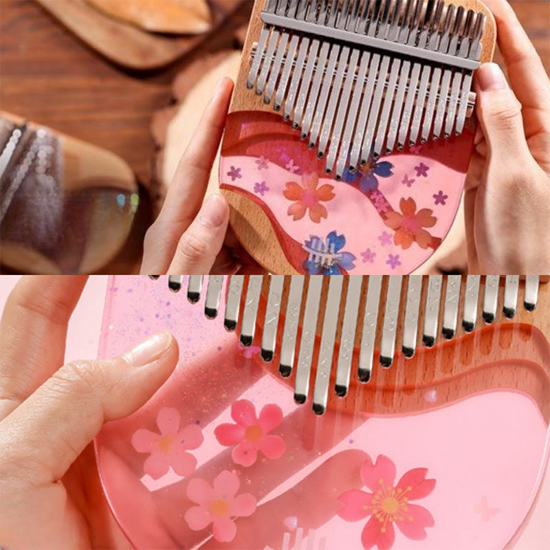Beech Wood Kalimba 17 Key Thumb Piano Meditation Tool