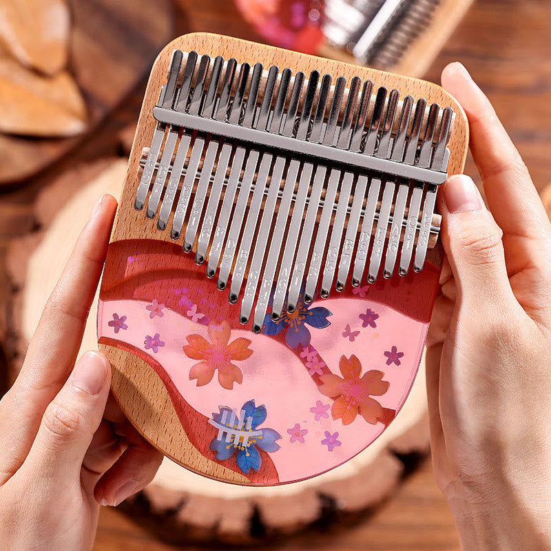 Beech Wood Kalimba 17 Key Thumb Piano Meditation Tool