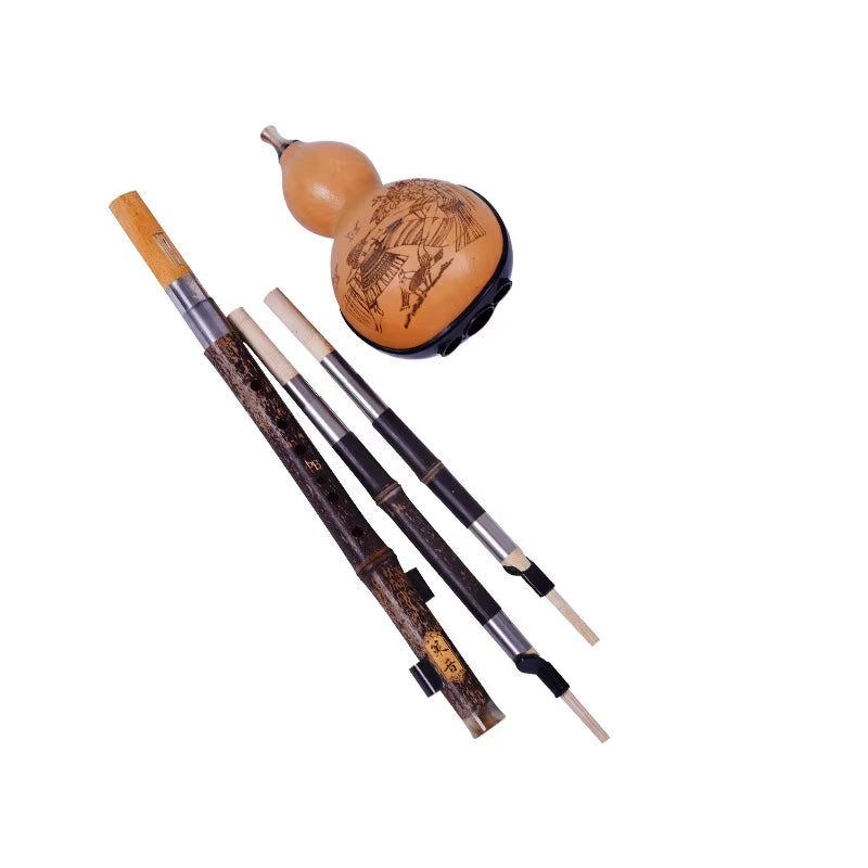 Bamboo Flute Hulusi Threetone Gourd Flauta Crashproof Calabash Hulusi Folk Musical Instruments Professional Cucurbit Flauta Chin