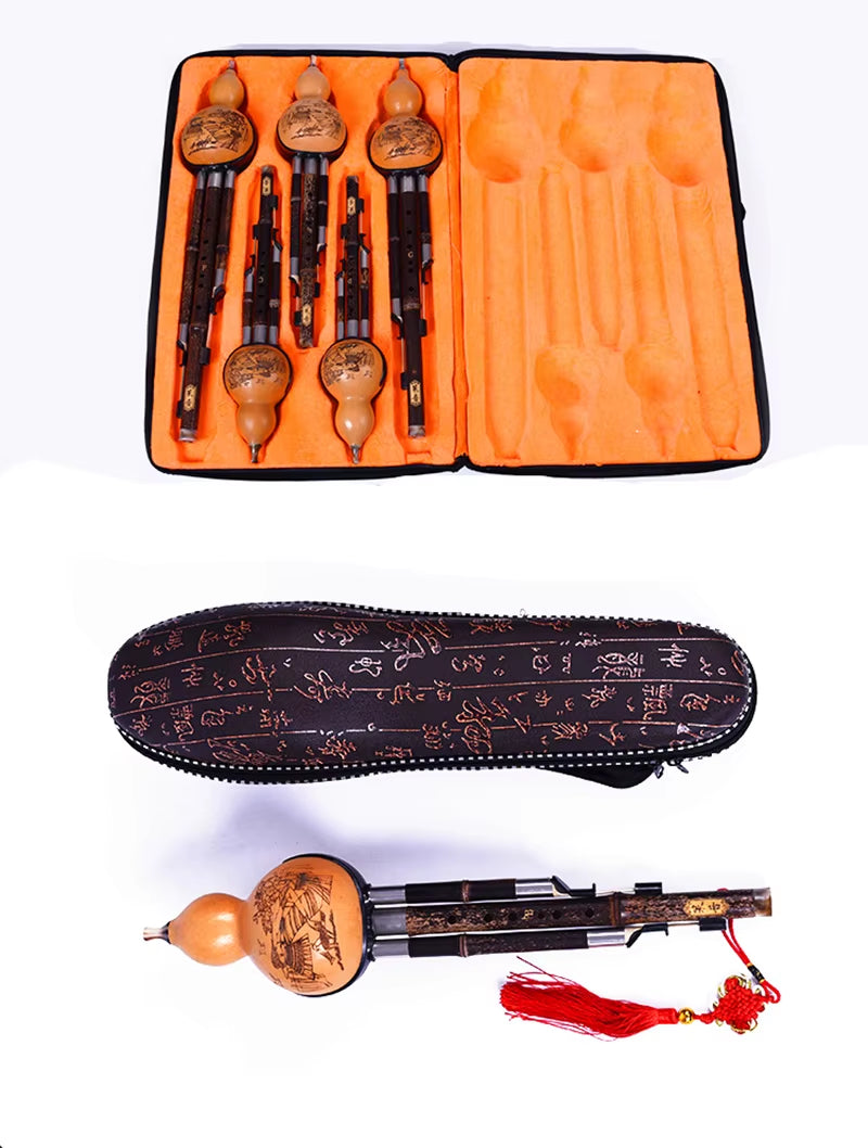 Bamboo Flute Hulusi Threetone Gourd Flauta Crashproof Calabash Hulusi Folk Musical Instruments Professional Cucurbit Flauta Chin