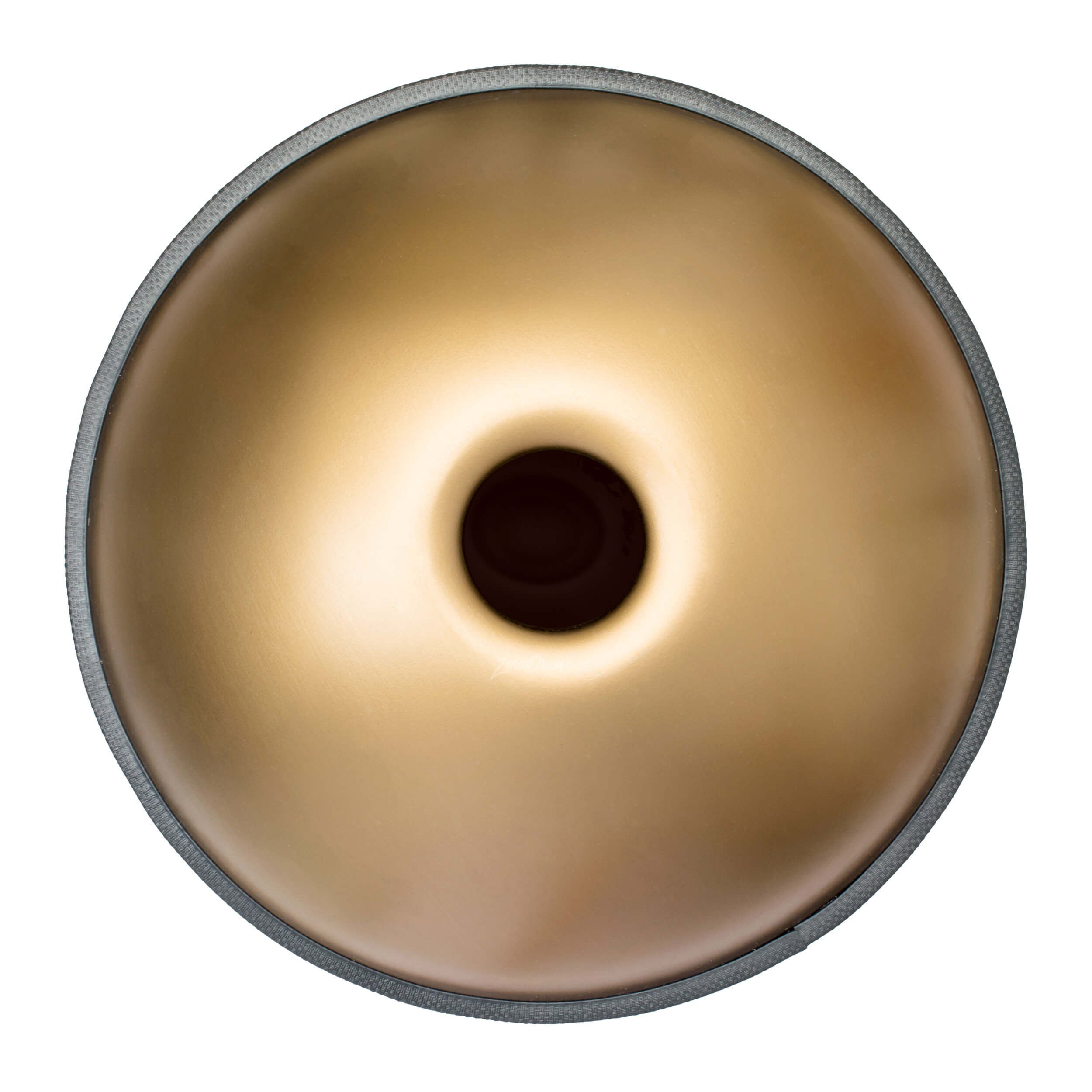 Plain glazed donut with a hole in the center beside C Major Handpan Drum for sale