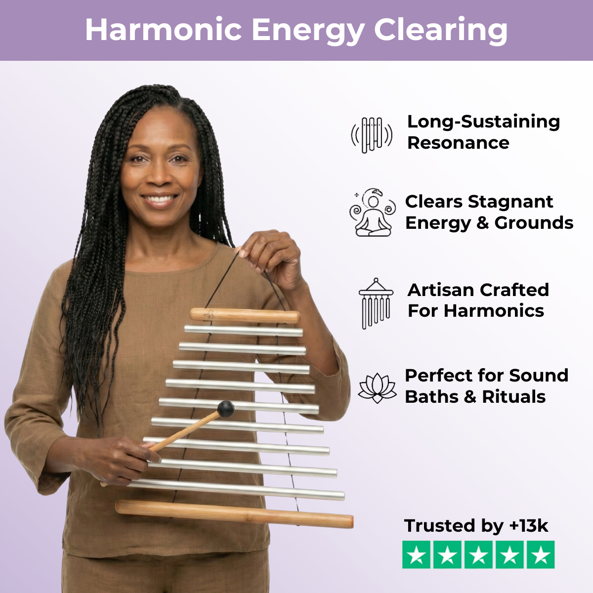 Chakra Schumann Swinging Flow Chimes 8-Note