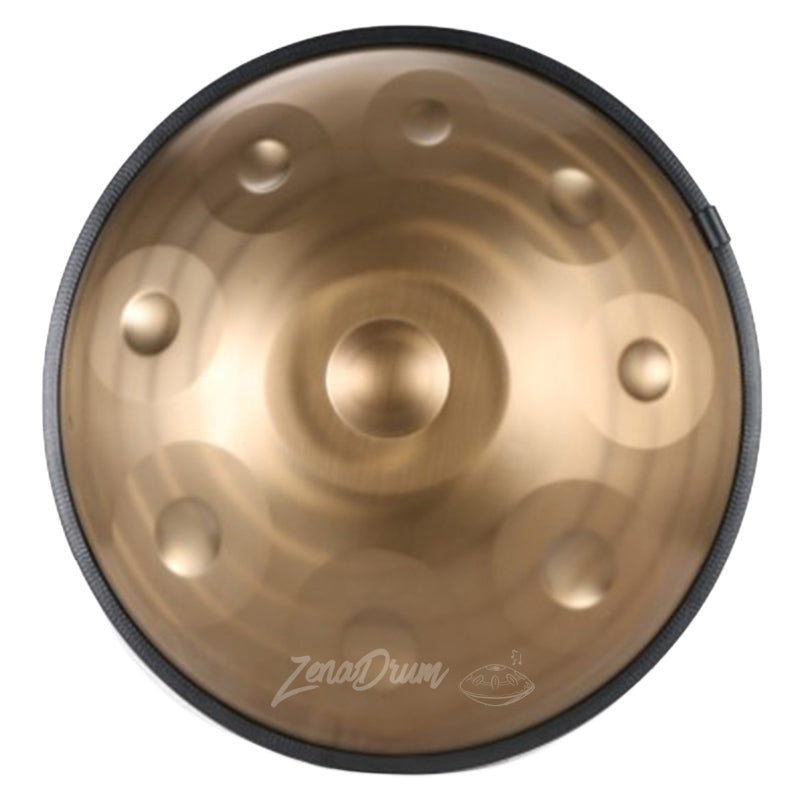 Bronze D Minor Kurd Handpan Drum with circular tone fields for sale