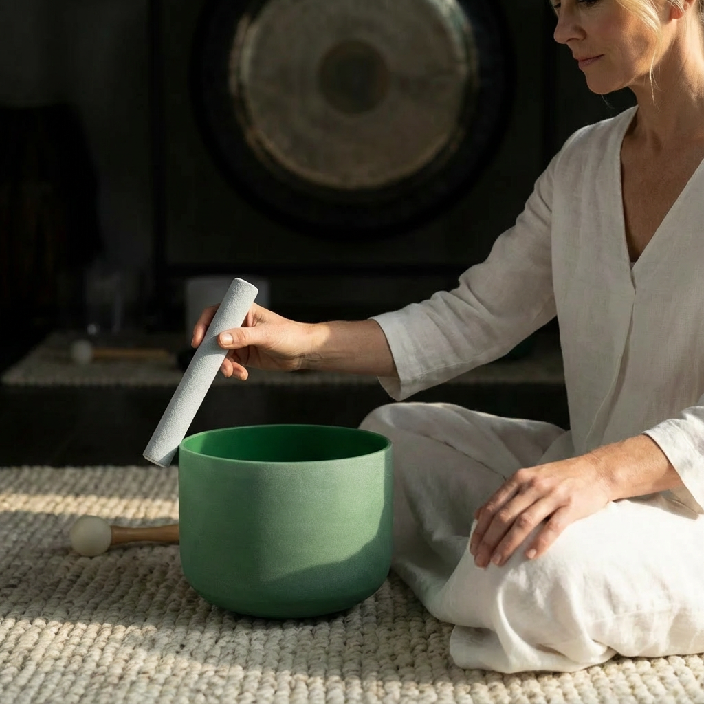 F Note Emerald Gemstone Fusion Crystal Singing Bowl