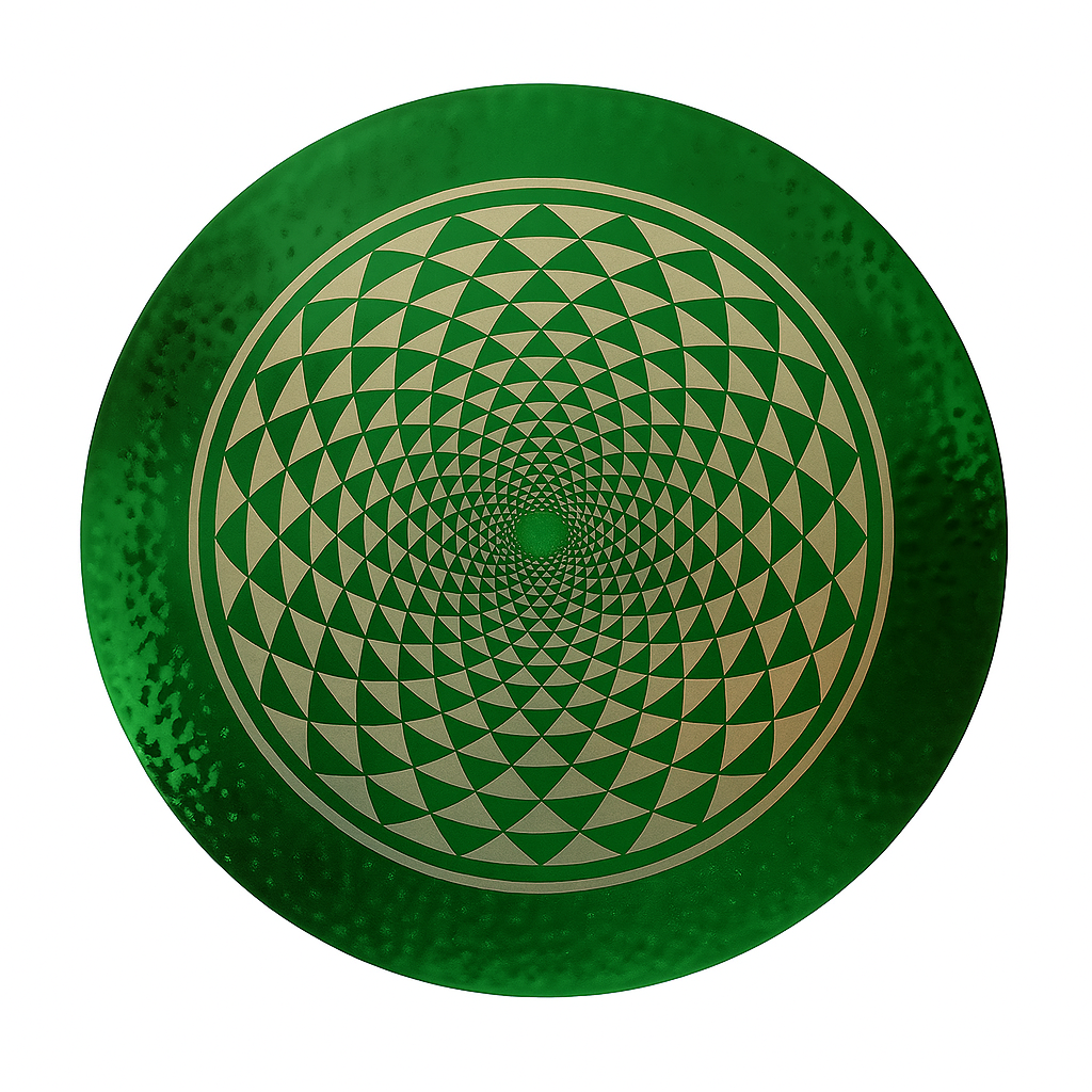 Green Geometry Gong Instrument for Sound Relaxation