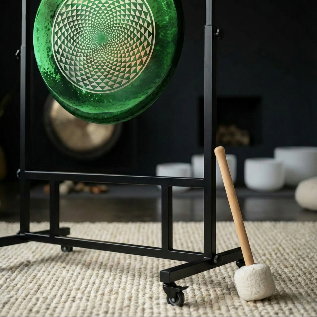 Green Geometry Gong Instrument for Sound Relaxation