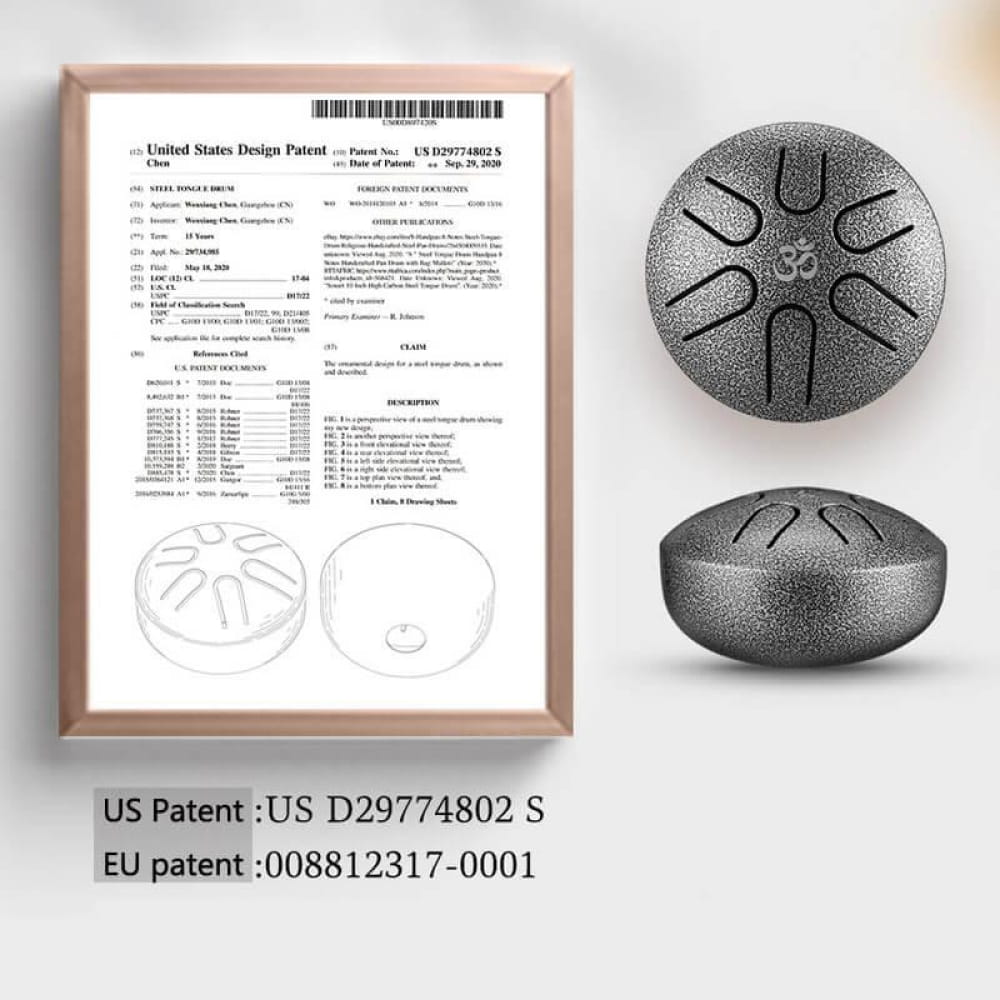 Mini Titanium Steel Tongue Drum with curved grooves and six notes for portable music