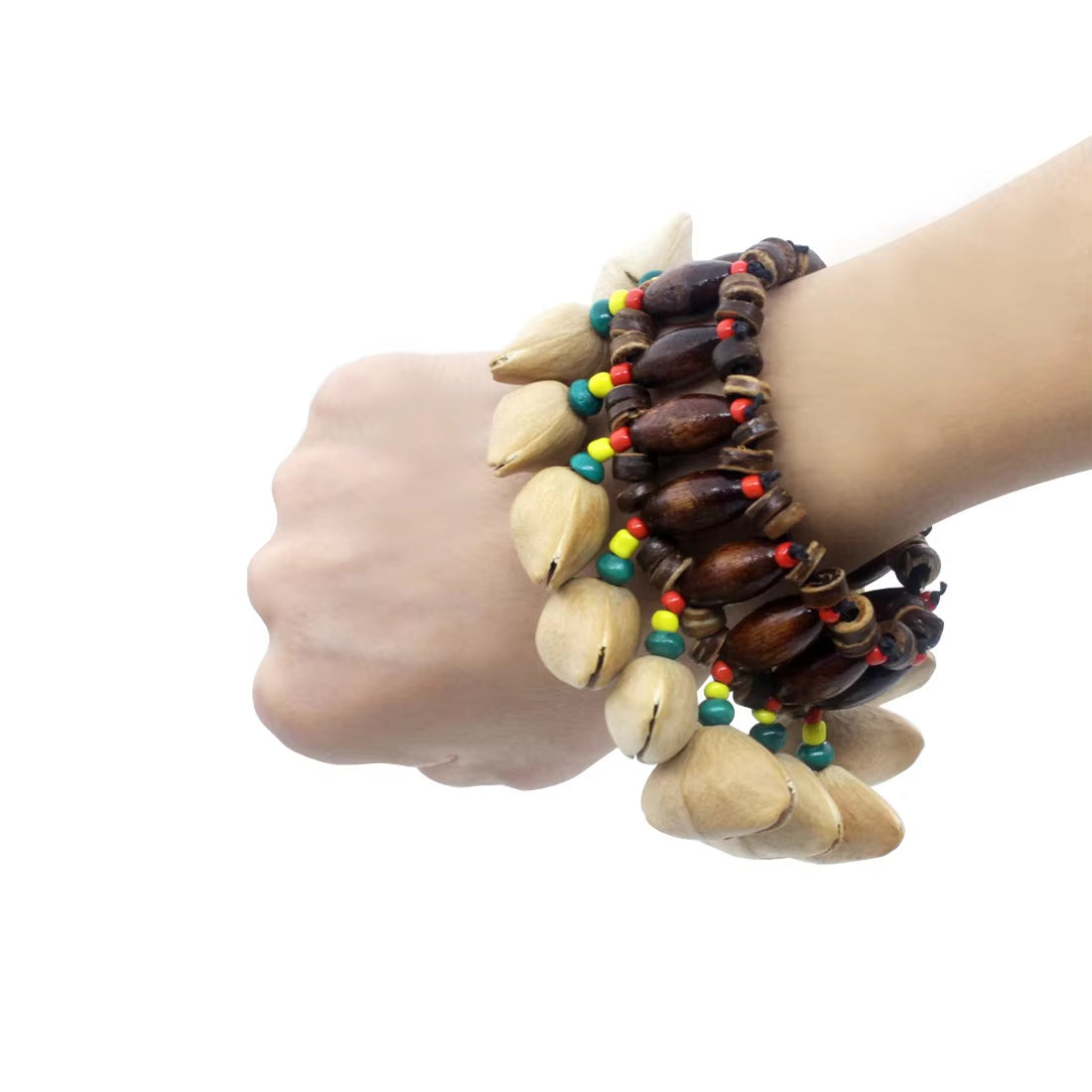 Shell Hand Bell Natural Plant Shell Bells Bracelet African Drum Wrist Rattle Accompaniment Musical Percussion Instruments