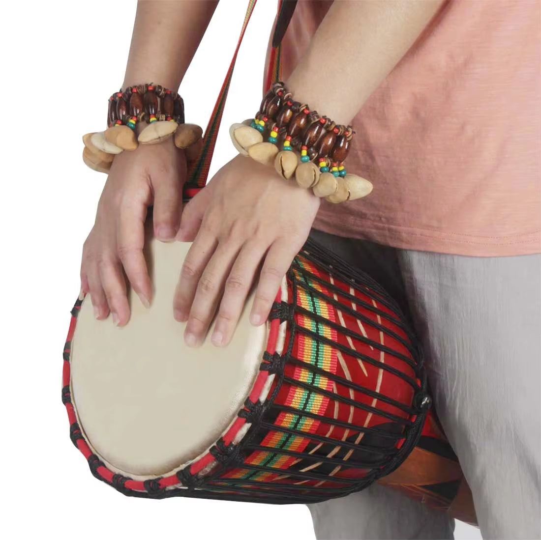 Shell Hand Bell Natural Plant Shell Bells Bracelet African Drum Wrist Rattle Accompaniment Musical Percussion Instruments