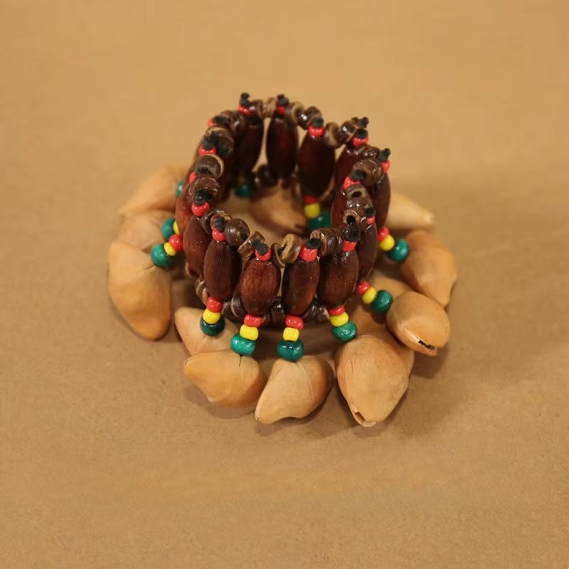 Shell Hand Bell Natural Plant Shell Bells Bracelet African Drum Wrist Rattle Accompaniment Musical Percussion Instruments