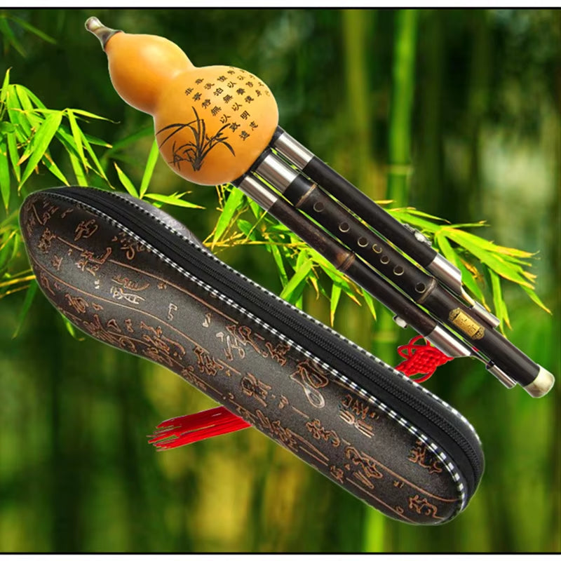Cucurbit Hulusi Flute Natural Gourd and Bamboo Flauta Hulusi C/Bb Key Musical Instrument Professional Detachable Flute Hulusi